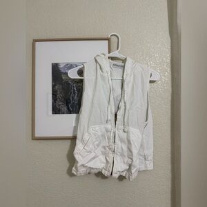 Action Wear Women's White Hooded Vest